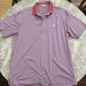Peter Millar | Striped Pink Polo Shirt